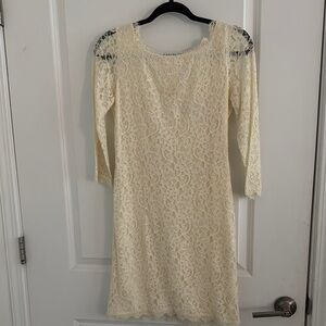 Elegant Cream Lace Dress